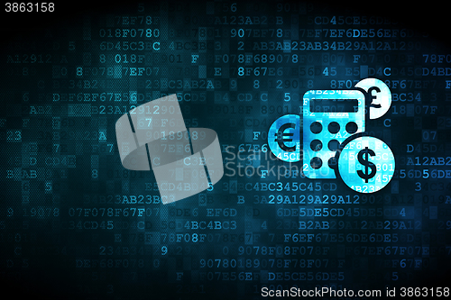 Image of Business concept: Calculator on digital background