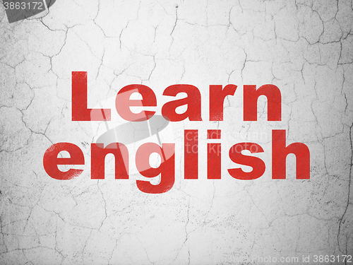 Image of Studying concept: Learn English on wall background