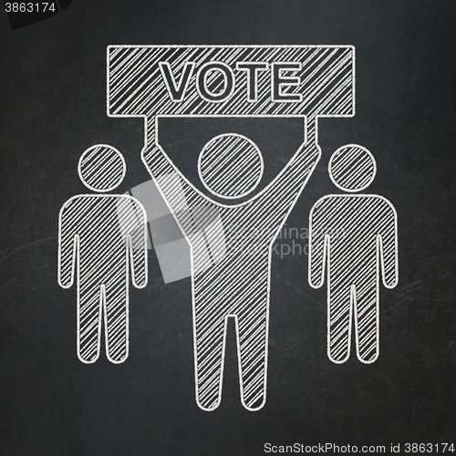Image of Political concept: Election Campaign on chalkboard background