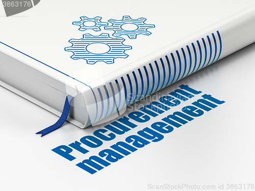 Image of Finance concept: book Gears, Procurement Management on white background