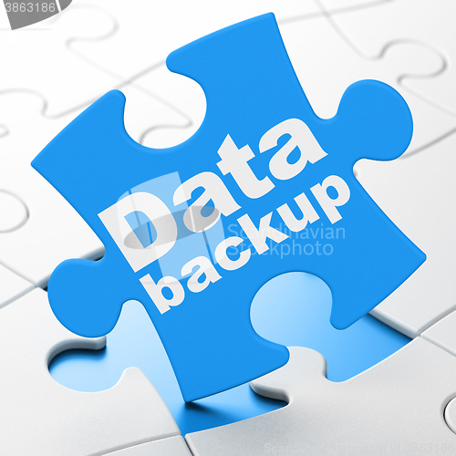 Image of Information concept: Data Backup on puzzle background