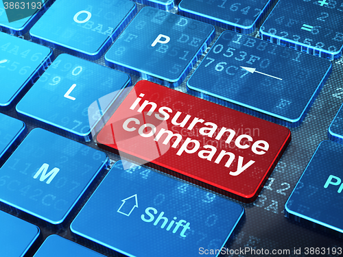 Image of Insurance concept: Insurance Company on computer keyboard background
