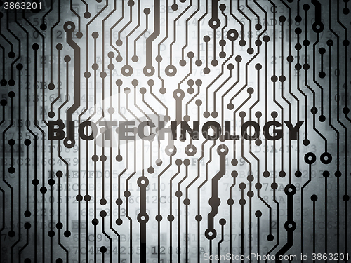 Image of Science concept: circuit board with Biotechnology