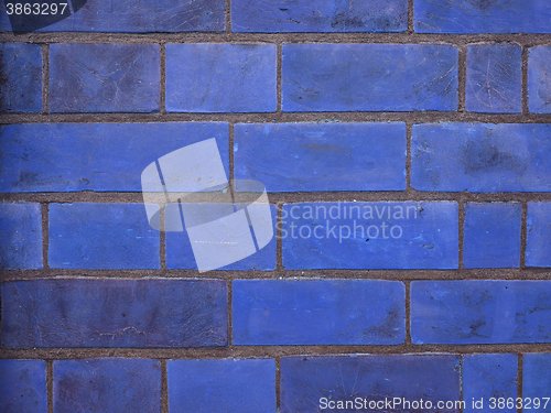Image of blue brick wall background