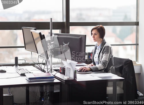 Image of Business woman working in corporate office.