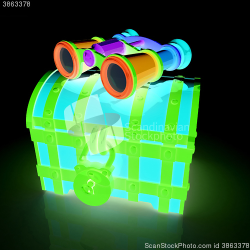 Image of binoculars and chest