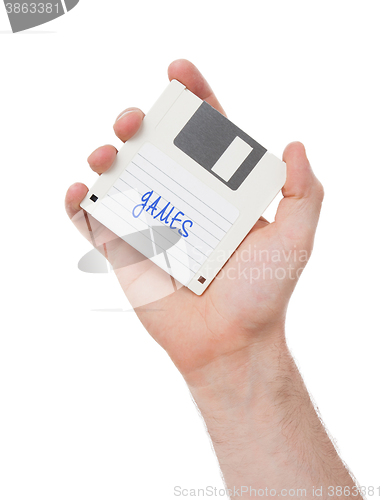 Image of Floppy disk, data storage support 