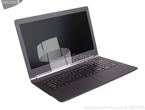Image of Laptop with black screen isolated