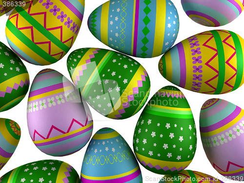 Image of easter eggs chicken background