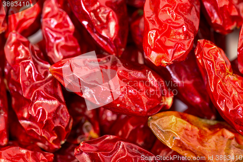 Image of Heap of Dried Red Peppers Piri-Piri