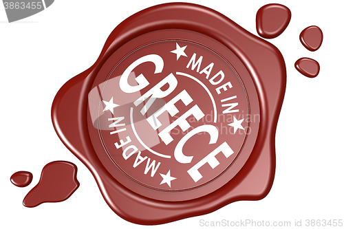 Image of Made in Greece label seal isolated