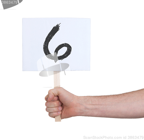 Image of Sign with a number, 6
