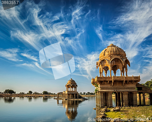 Image of Indian landmark Gadi Sagar in Rajasthan