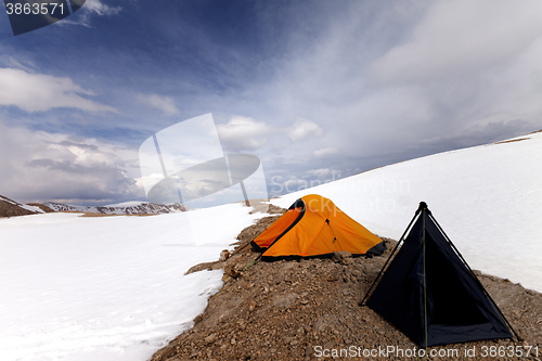 Image of Tents in snow mountains