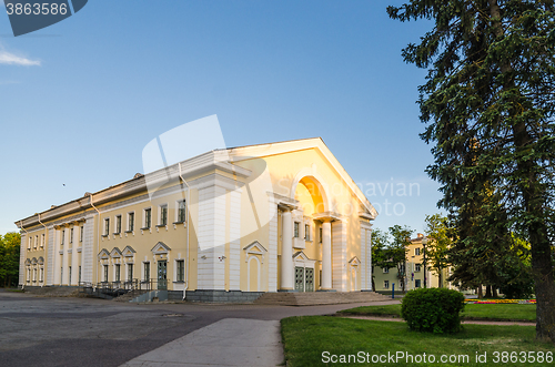 Image of House of Culture in Sillamae. The architecture of the Stalin era