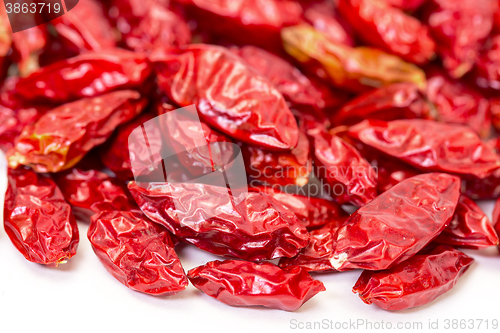 Image of Heap of Dried Red Peppers Piri-Piri