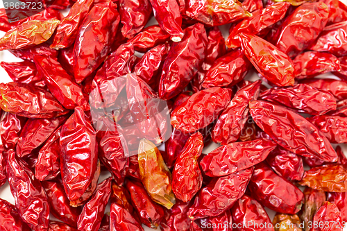 Image of Heap of Dried Red Peppers Piri-Piri