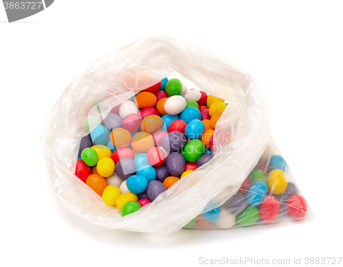 Image of Plastic Bag with Multicolored Sweet Candy
