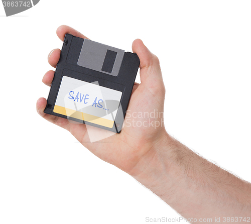 Image of Floppy disk, data storage support 