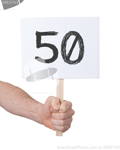 Image of Sign with a number, 50
