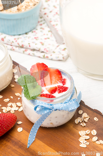 Image of Strawberries desert with cream