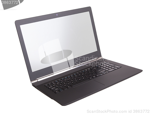 Image of Laptop with white screen isolated