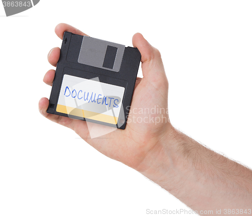 Image of Floppy disk, data storage support 