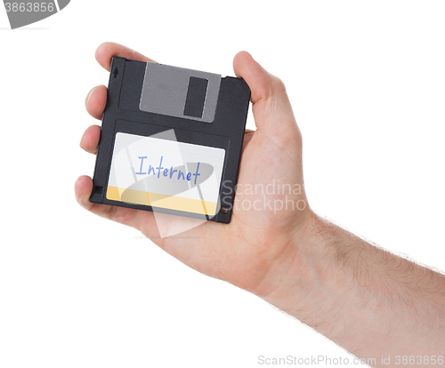 Image of Floppy disk, data storage support 