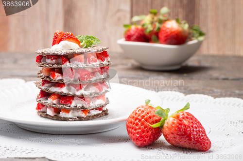 Image of Strawberries desert with cream