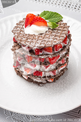 Image of Strawberries desert with cream