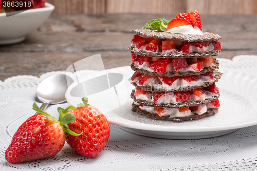 Image of Strawberries desert with cream