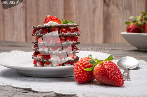 Image of Strawberries desert with cream