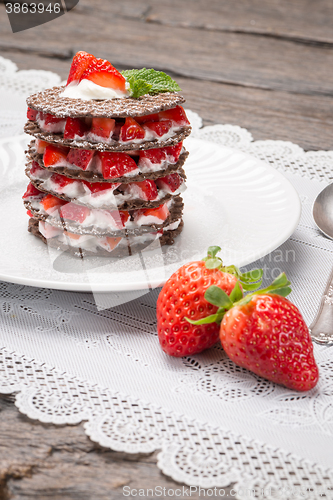 Image of Strawberries desert with cream