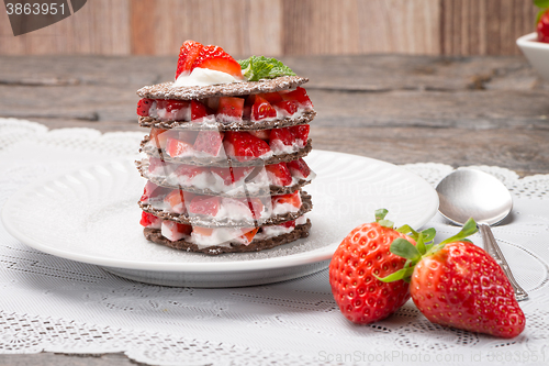 Image of Strawberries desert with cream