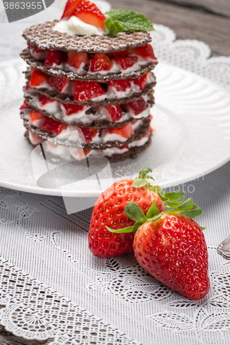 Image of Strawberries desert with cream