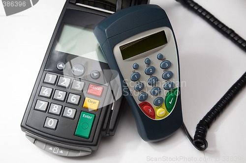 Image of Credit card terminal.