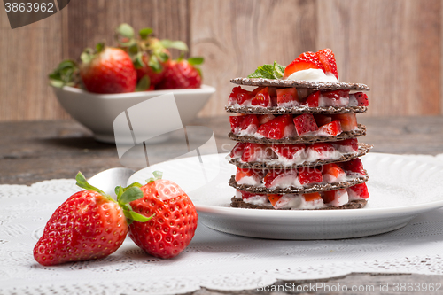 Image of Strawberries desert with cream