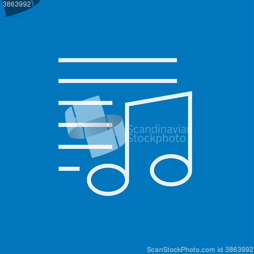 Image of Musical note line icon.