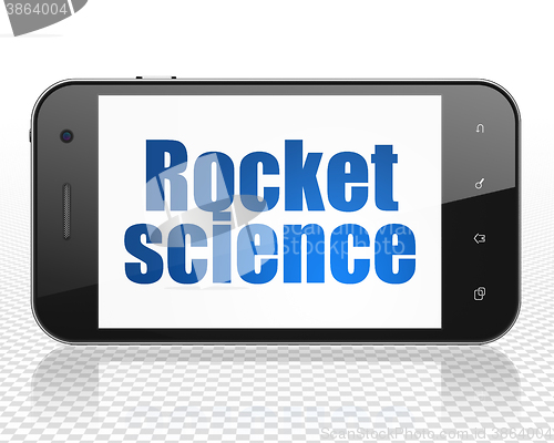 Image of Science concept: Smartphone with Rocket Science on display