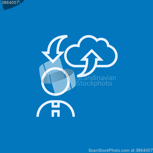 Image of Cloud computing line icon.