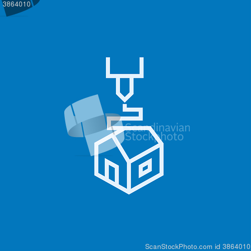 Image of Tree D printing line icon.