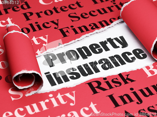 Image of Insurance concept: black text Property Insurance under the piece of  torn paper