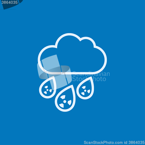 Image of Radioactive cloud and rain line icon.