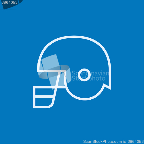 Image of Hockey helmet line icon.