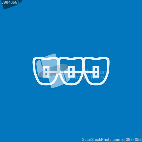 Image of Orthodontic braces line icon.