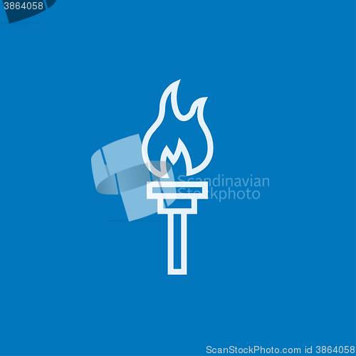 Image of Burning olympic torch line icon.