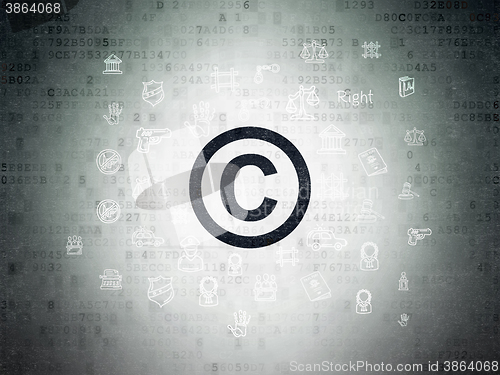 Image of Law concept: Copyright on Digital Paper background