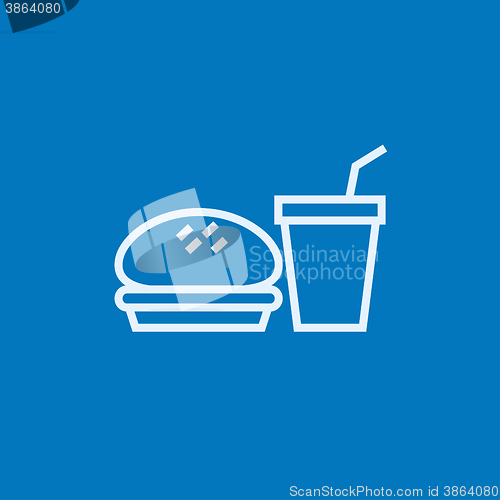 Image of Fast food meal line icon.