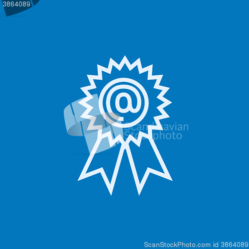 Image of Award with at sign line icon.