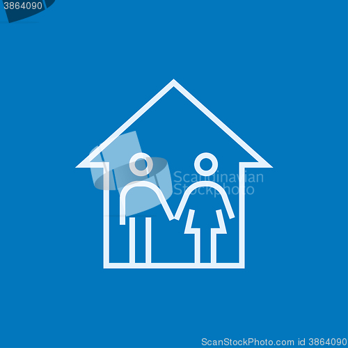 Image of Family house line icon.